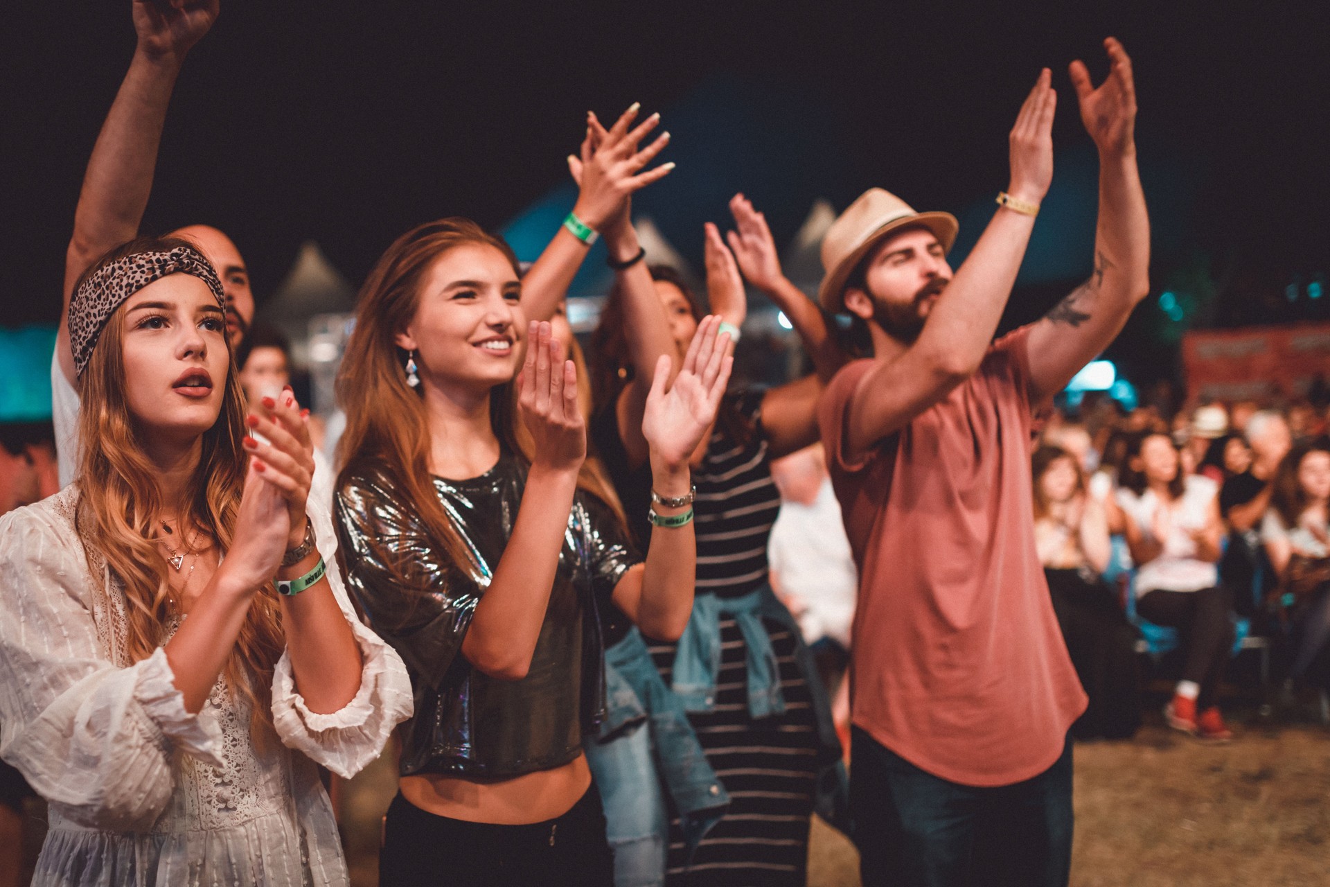 Friends at the summer music festival